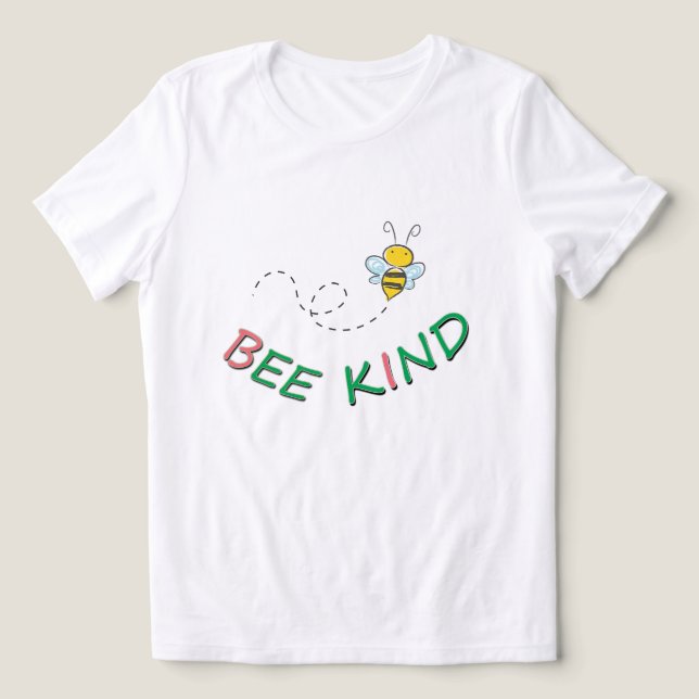 Bee Kind Funny Motivational Positive Quote Artwork Tri-Blend Shirt (Design Front)