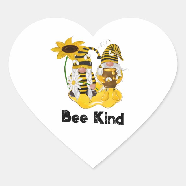 Bee Kind Gnome Customizable Sunflower Stickers (Front)