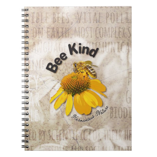 Bee Kind - Harmonious Nature Notebook (Front)