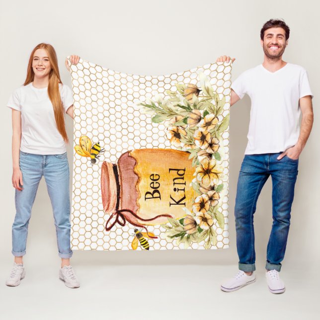 Bee kind honey pot  fleece blanket (In Situ)