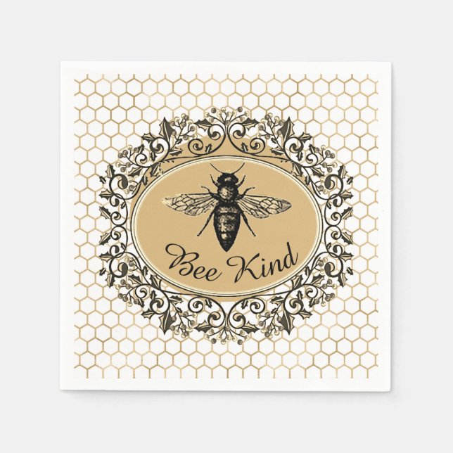 Bee kind honeycomb napkin (Front)