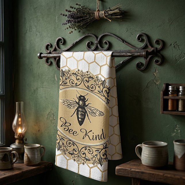Bee kind honeycomb tea towel (Creator Uploaded)