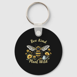 Bee Kind Plant Wild Environmental Protection Earth Key Ring