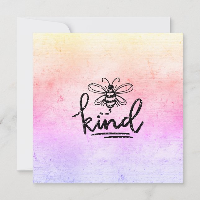 Bee Kind Rainbow Ombre Card (Front)