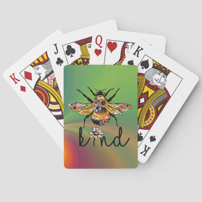 Bee Kind Rainbow Playing Cards (Back)