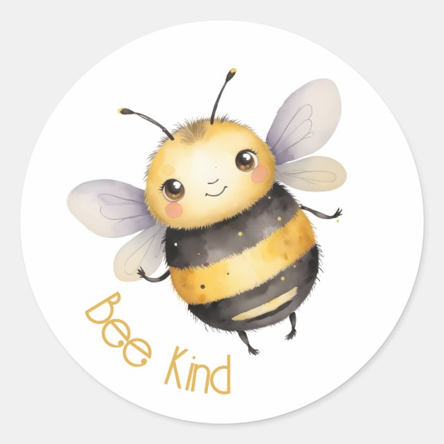 Bee Kind Round Sticker (Front)