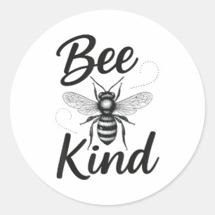 Bee Kind Sitive Quote Cute Funny Design For Kids  Classic Round Sticker