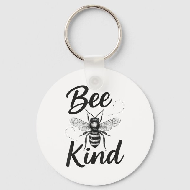 Bee Kind Sitive Quote Cute Funny Design For Kids  Key Ring (Front)