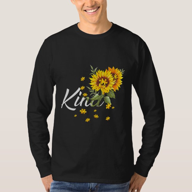 Bee Kind Sunflower Autism Awareness Sunflower Kind T-Shirt (Front)