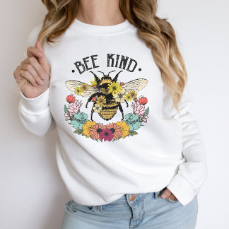 Bee Kind Sweatshirt Vintage Graphic Retro