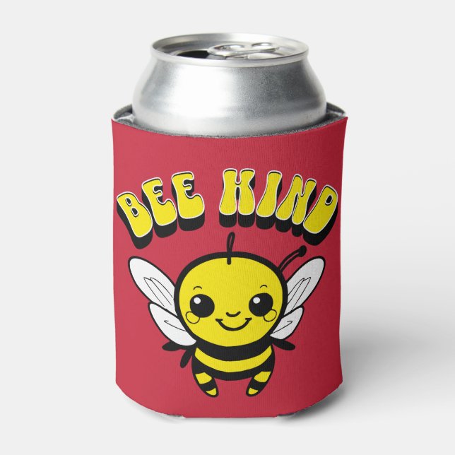 Bee kind text design can cooler (Can Front)