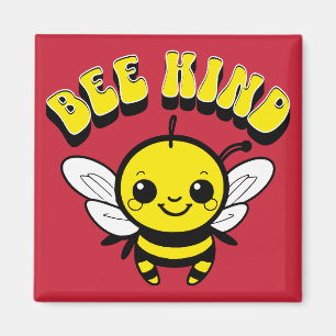 Bee kind text design magnet