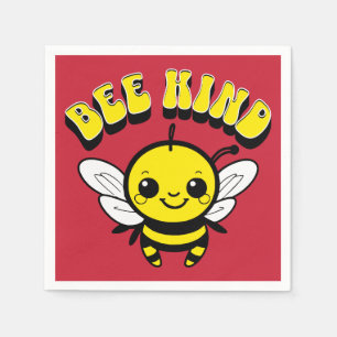 Bee kind text design napkin