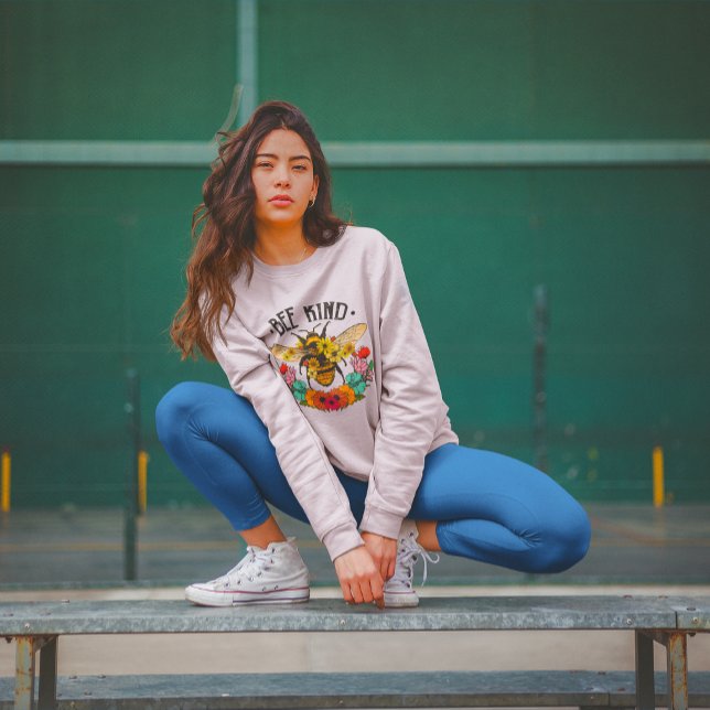 Bee Kind Wild Flowers Graphic Casual Sweatshirt (Creator Uploaded)