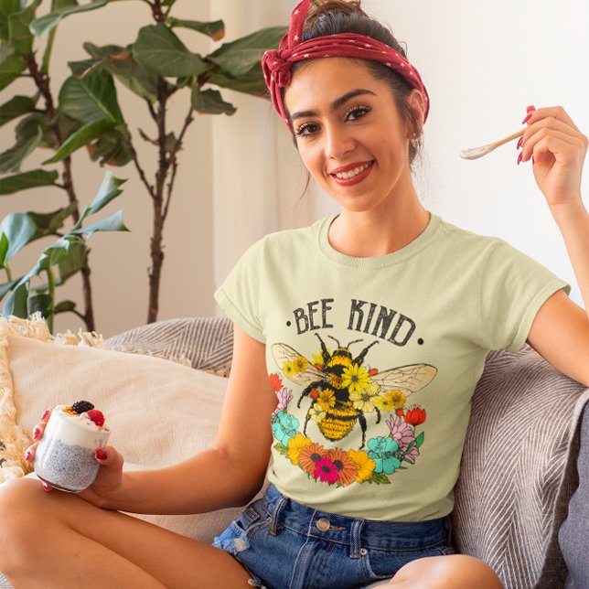 Bee Kind Wild Flowers Graphic T-Shirt (Creator Uploaded)