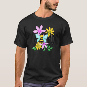 Bee Kind Women Cute Flower Be Kind Blessed T-Shirt