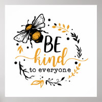 bee kind word art 