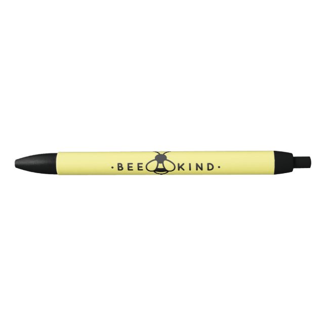 Bee Kind Yellow and Black Bumblebee Black Ink Pen (Front)