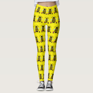 Bee Leggings Be Happy Cartoon