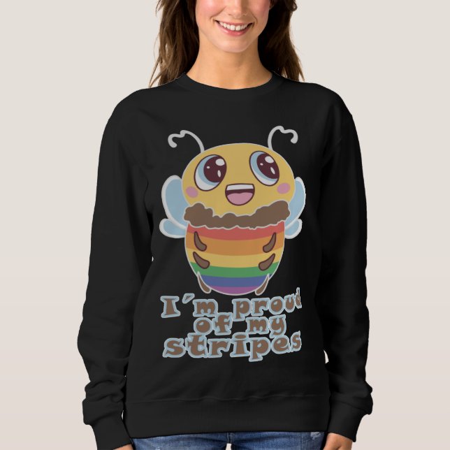 Bee LGBTQ+ LGBT LGBTQ Rainbow Bee Sweatshirt (Front)
