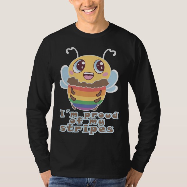 Bee LGBTQ+ LGBT LGBTQ Rainbow Bee T-Shirt (Front)