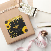 bee logo and sunflowers