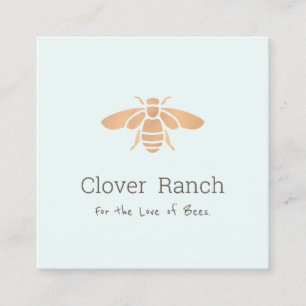 Bee Logo Beekeeping Apairist Bumblebee Square Business Card