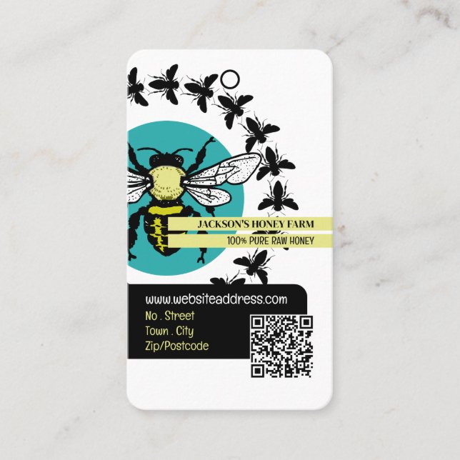 Bee Logo - Beeyard, Honey Farm Product Tag (Front)
