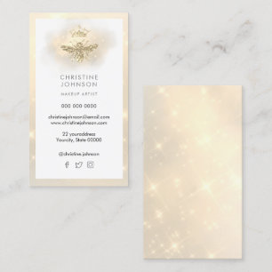 bee logo faux sparkling effect business card
