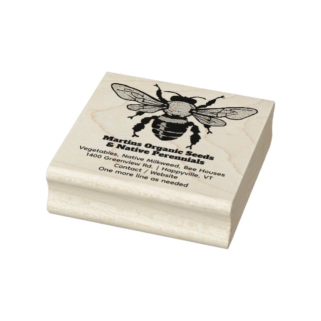 Bee Logo Holder Plant Nursery Garden Business Rubber Stamp (Stamp)