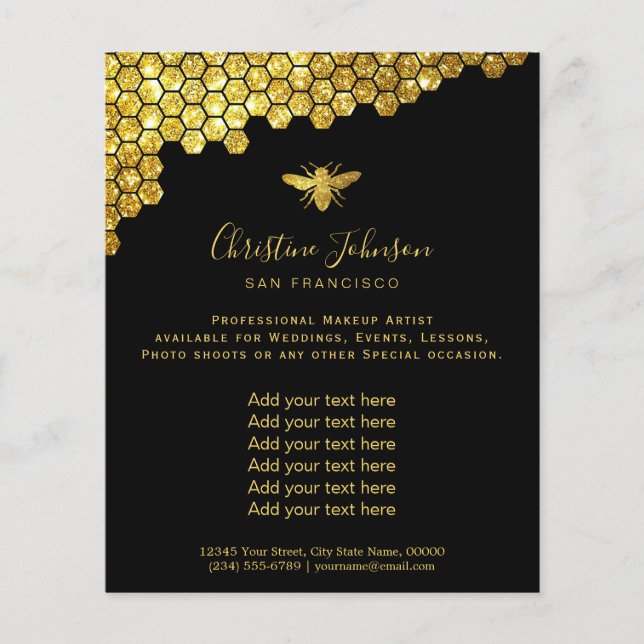 bee logo on black background flyer (Front)