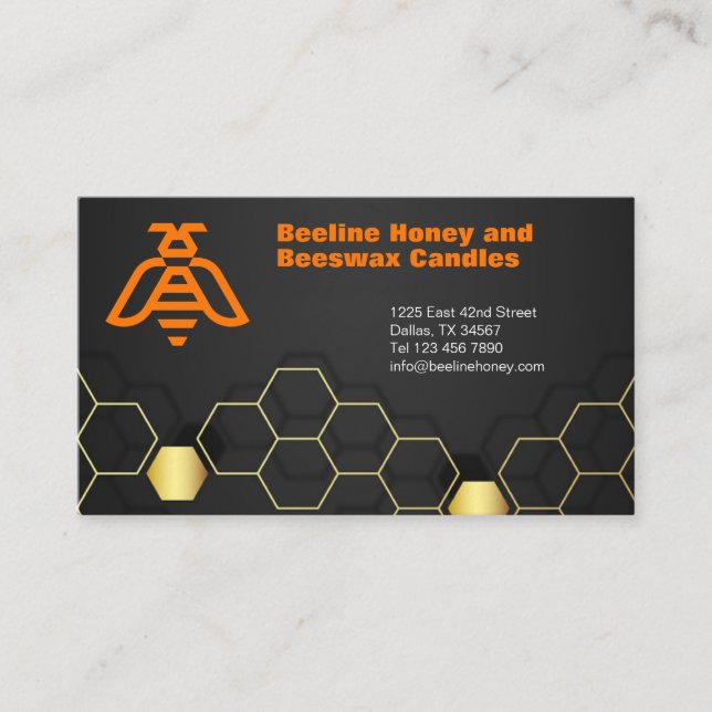 Bee Logo Photo Insert Gold and Black (Front)