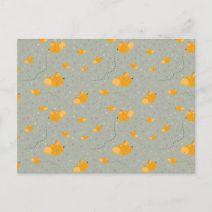 Bee Love Bee Happy Postcard - Green