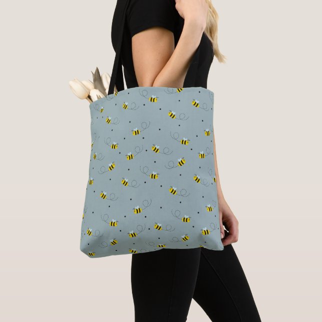 Bee Lover Tote Bag | Honeybee Gift & Eco-Friendly  (Close Up)