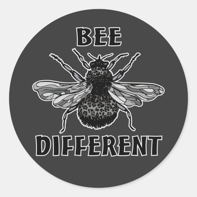 Bee Lovers Bee Different Stay Weird and Unique Ste Classic Round Sticker (Front)