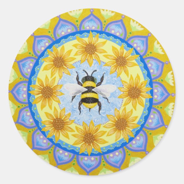 Bee Mandala sticker by Soozie Wray (Front)