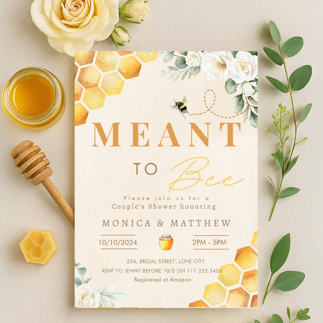 Bee Meant to Bee Couples Shower Coed Bridal Invitation (Bee Meant to Bee Couples Shower Coed Bridal Invitation)