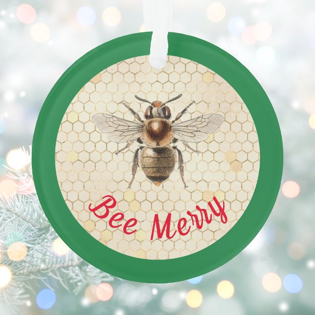 Bee Merry Christmas Bee Ornament (Creator Uploaded)