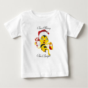 Bee Merry Christmas Cartoon Baby T-Shirt