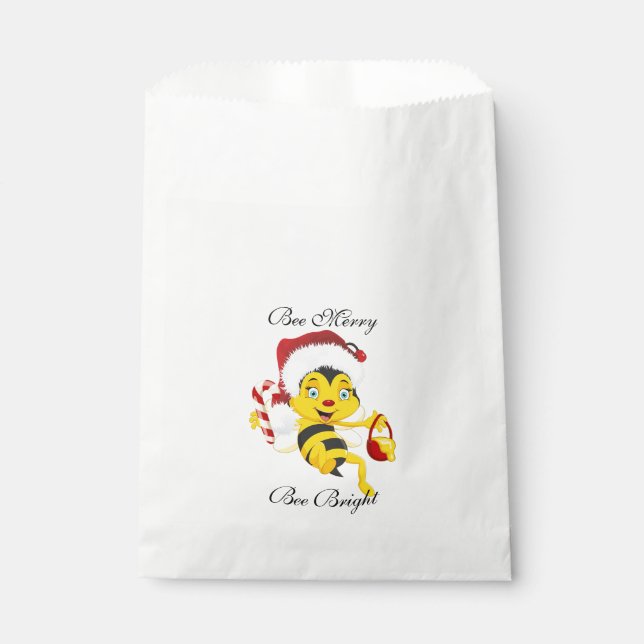 Bee Merry Christmas Cartoon Favour Bags (Front)