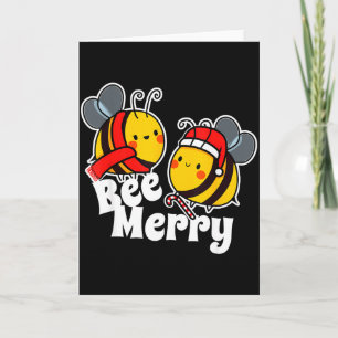Bee Merry _ Cute Honey Bees Santa Claus _ Christma Card