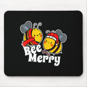 Bee Merry _ Cute Honey Bees Santa Claus _ Christma Mouse Pad