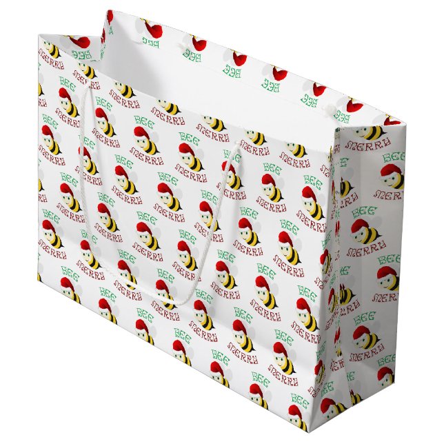 Bee Merry Large Gift Bag (Front Angled)