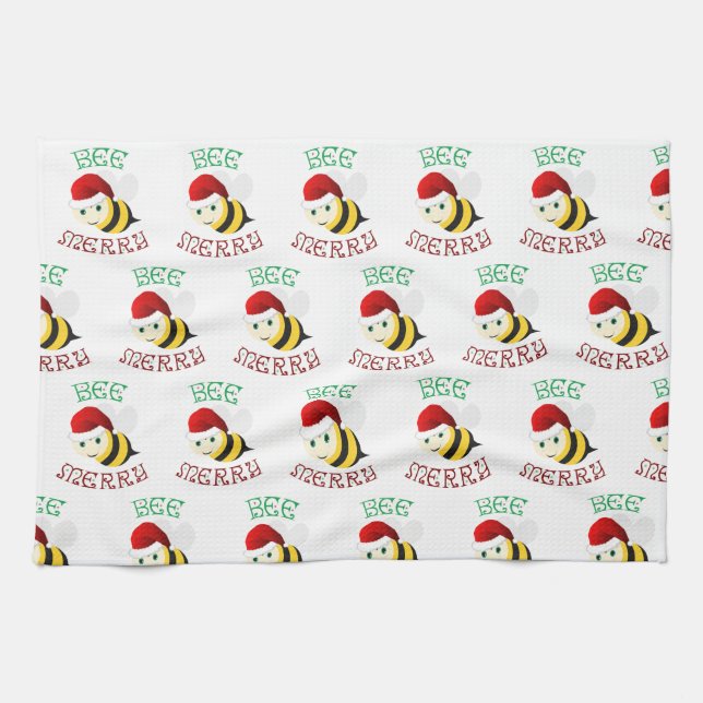 Bee Merry Tea Towel (Horizontal)