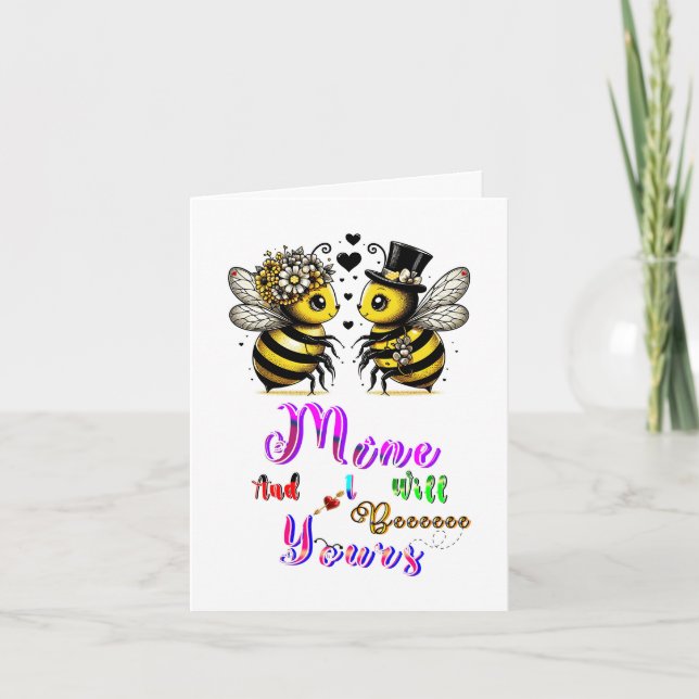 Bee Mine And I Will Bee Yours Holiday Card (Front)