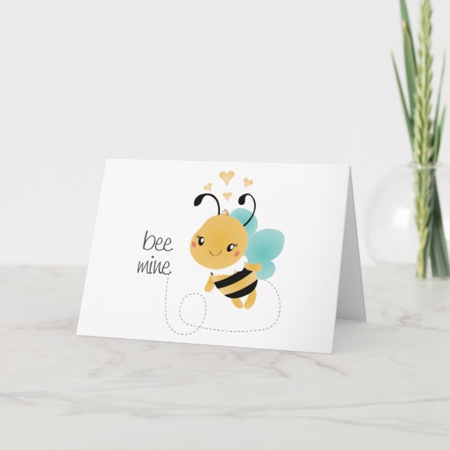 Bee Mine Bumblebee Yellow Black Card (Front)