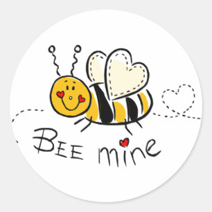 Bee mine classic round sticker