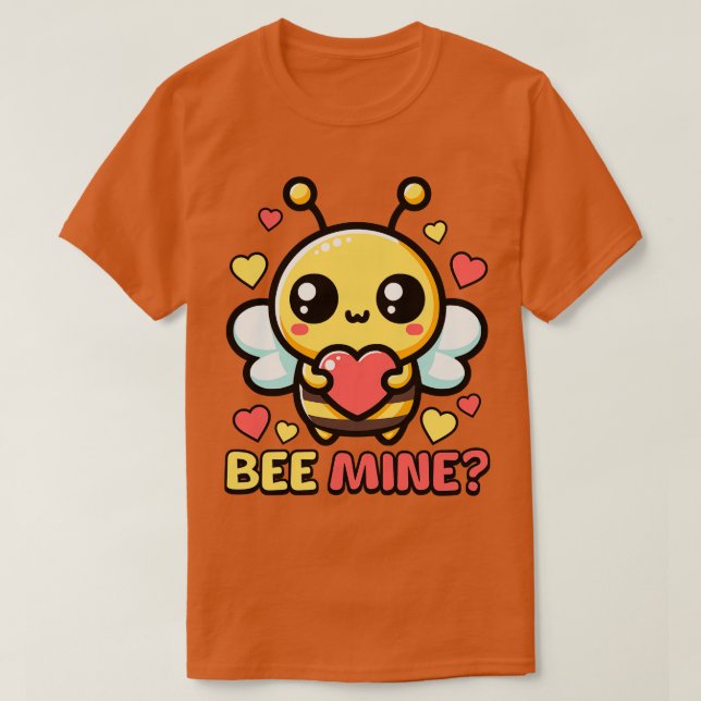 Bee Mine Cute Valentines Day Bee Pun T-Shirt (Design Front)