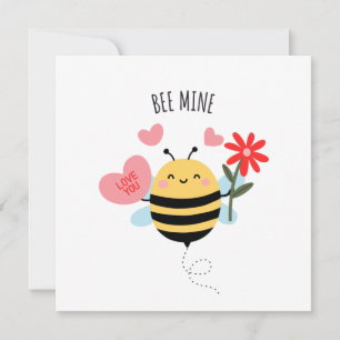 Bee Mine Flat Valentine Card