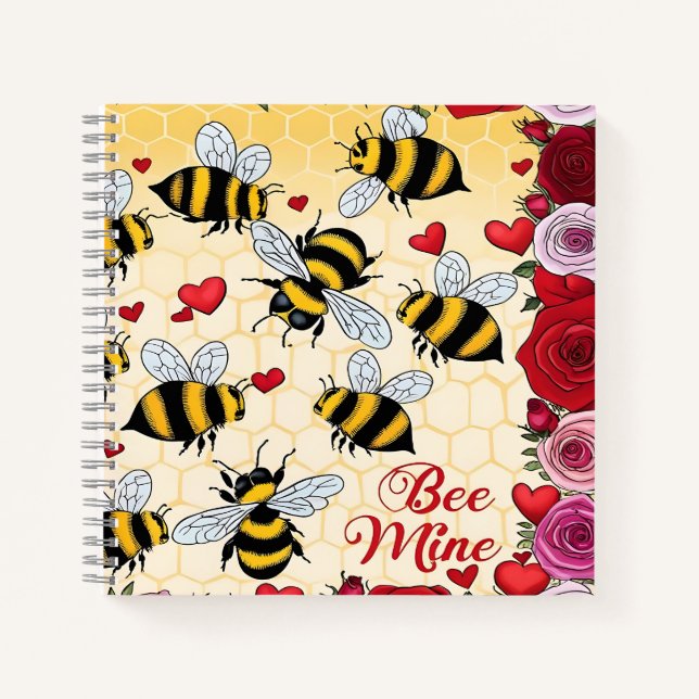 Bee Mine Floral Love Frame Notebook (Front)